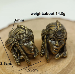 Tribe Female Warrior Brass Knife Bead DIY <strong>Paracord</strong> Woven Bracelets Lanyard Pendants Accessories Outdoor Tool Hangings <strong>Charms</strong> - Product Image 6