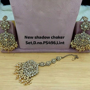 Juego de Collar y Pendientes de Lujo, Alta Calidad, Estilo Vintage, Chapado en Oro y Cobre, con Perlas y Kundan, Diseño Moderno para Mujer - Product Image 2