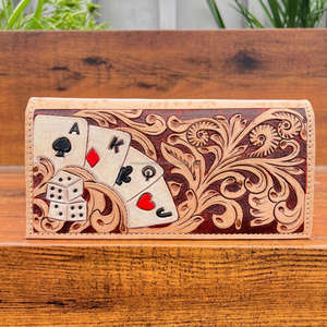 2025 fabriqués à la main élégant outillé à la main en cuir véritable hommes à deux volets portefeuille cartes et Design Floral mince argent organisateur porte-carte - Product Image 4