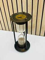 Reloj de Arena de Aluminio con Acabado Negro Antiguo de 8'' con Diseño 3D de Ángel Animal |   Pie Decorativo Vintage para Mesa de Graduación