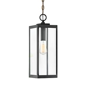 Modern Rectangular Outdoor Indoor Hanging Lantern Pendant Light Metal Frame - Product Image 3
