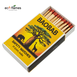 Direct Factory Sale Custom Made Damp Proof <b>Wooden</b> Matches India Safety Features Black Red Colorful Match Heads Stick Kitchen Use - Product Image 1