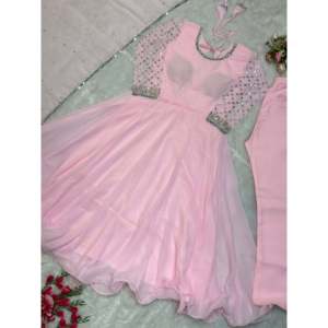 Designer Beautiful Evening <b>Gown</b> with Embroidery Work Includes Pent and Dupatta - Product Image 6
