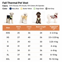 Prêt à être expédié |   Gilet thermique en tricot pour chien, antistatique, générant de la chaleur, en Dralon, pour les promenades en automne, OEM ODM, logo personnalisé, en stock