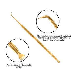 Outil de levage de cils léger avec outil de séparation des sourcils à rainures dentelées - Product Image 1