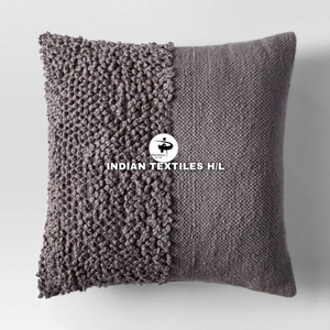 Tufted Boho Wool Cushion Cover By Indian Textiles H/L Handwoven Decorative <b>Throw</b> <b>Pillow</b> Luxury Boho <b>Pillow</b> - Product Image 6