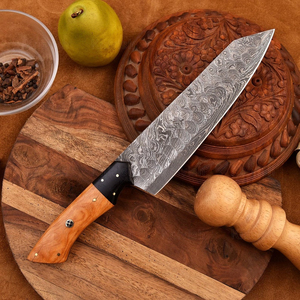 High Quality Handmade <b>Kitchen</b> <b>Knife</b> <b>Sharp</b> Pattern Steel Blade Comfortable Wooden Handle Professional Damascus Steel Chef <b>Knife</b> - Product Image 2