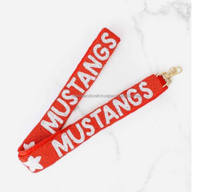 Ceintures en cuir véritable perlées Boomer Sooner Beaded Purse Strap en vente - Product Image 6