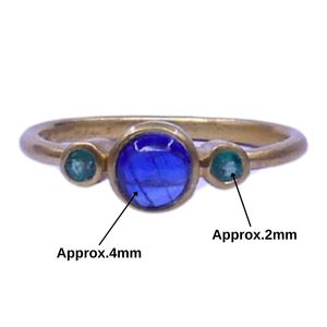 Bijoux en argent sterling 925 plaqué or pour mariage, pierres précieuses kyanite et émeraude, bague classique pour femme - Product Image 4