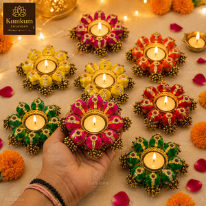 Support de bougie chauffe-plat indien fait main, très populaire, pour Diwali, mariage, temple, décoration intérieure, cadeau festif, souvenir, cadeau de pendaison de crémaillère - Product Image 4