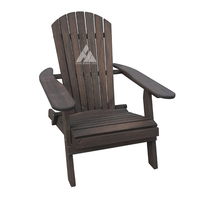 Chaise Adirondack pliante en bois pré-assemblée avec dossier, chaise longue en bois pour extérieur, patio, jardin, pelouse, terrasse, piscine, plage