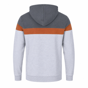 Sweat-shirt à capuche zippé color block personnalisé pour homme, en molleton décontracté, vente en gros - Product Image 3