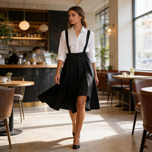 Venta al por mayor de fábrica: Vestido retro de tirantes para mujer, estilo dulce y holgado, de tela no tejida, para primavera y verano, a la moda, personalizado OEM - Product Image 5