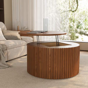 31.5 Inch Round <b>Lift</b> <b>Top</b> <b>Coffee</b> <b>Table</b> Modern Rising Centre <b>Table</b> For Living Room Sofa Area Home Furniture Storage And Decor - Product Image 2