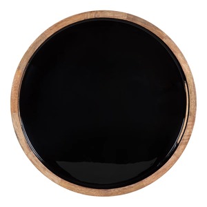 Plateau rond en bois massif fait à la main, plateau de service durable pour aliments, boissons et collations - Product Image 3