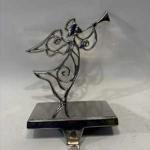 Silver Metal Christmas Angel <b>Stocking</b> <b>Holder</b> Beautiful Cottage feltsocks - Product Image 6