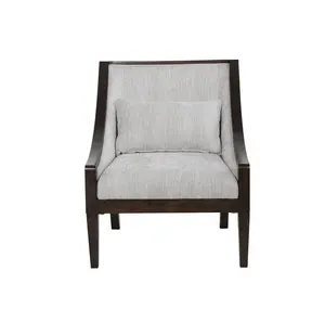 Vietnam Modern Style Accent Chair with Pillow Upholstered Chairs Wooden Lounge Arm Dark cherry Color Cheap Price