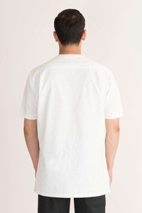 <b>White</b> <b>V</b>-<b>neck</b> Puff Sleeve Belted Waist Quick Dry Lightweight 100% Cotton Minimalist Summer Style Regular Fit Pullover <b>T</b>-<b>Shirt</b> - Product Image 2