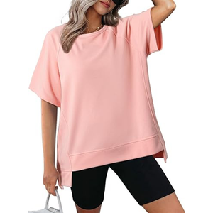 T-shirt en coton uni de haute qualité pour femmes - Product Image 1