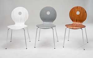Modern White Plywood <b>Dining</b> <b>Chair</b> With Chrome Legs Minimalist Design <b>Stackable</b> Home Furniture - Product Image 4