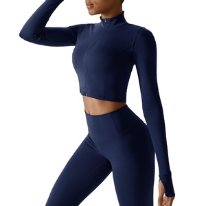 Buy Active Wear 4 Pieces Sports Bra Top <b>Yoga</b> <b>Jacket</b> Workout Sets for Women Sportswear Fitness Set 2025 - Product Image 5