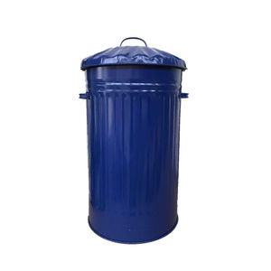 Poubelle ronde décorative moderne en métal rouge pour bureau et maison, panier à déchets en fil d'acier thermolaqué pour intérieur et extérieur - Product Image 5