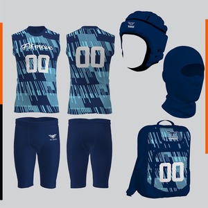 Ensemble d'uniformes sportifs légers en polyester, tissu à séchage rapide, respirant, personnalisable avec le nom de l'équipe, tailles plus grandes, pack 7V7, meilleure vente - Product Image 1