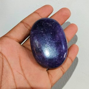 Pierre de Lepidolite Naturelle Polie Ovale, Cristal de Guérison, Pierre Précieuse Violette du Gujarat, Exportation de Cristaux Asy, Noël, Saint-Valentin - Product Image 6