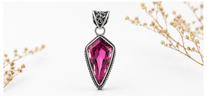 Tourmaline <b>Quartz</b> Silver Pendant – Handmade Pink Gemstone <b>Necklace</b> in Sterling Silver - Product Image 2
