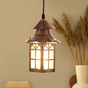 Lampe suspendue en métal antique, luminaire de plafond vintage, lanterne décorative suspendue pour salon, salle à manger, chambre à coucher, maison - Product Image 6