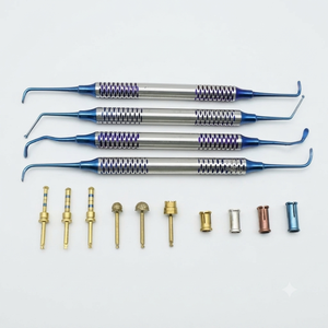 Kit de lifting de sinus dentaire avec forets et embouts, instruments chirurgicaux manuels, poignée moletée bleue, Classe I, certifié CE - Product Image 3