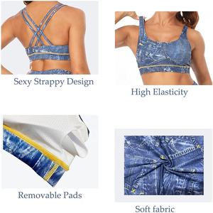 Sujetador deportivo de sublimación para mujer con diseño estampado, profesional, ligero, a prueba de golpes, con espalda de malla estampada, tallas grandes, soporte mejorado. - Product Image 5