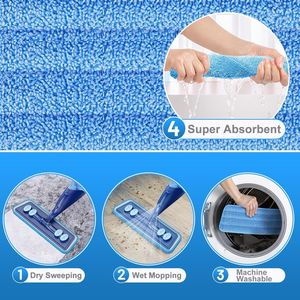 Mop in Microfibra per Pavimenti in Legno, Mop Spray Umido/Secco con 4 Panni Lavabili per Piastrelle, Legno, Laminato, Vinile, Marmo, per Casa e Cucina, 500+ ML R - Product Image 3