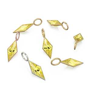 Pendentif en or massif jaune 18 carats en forme de cerf-volant avec quartz citron / Pierre de naissance de novembre / Monture de bijou / Pierre précieuse jaune / Diamant - Product Image 3