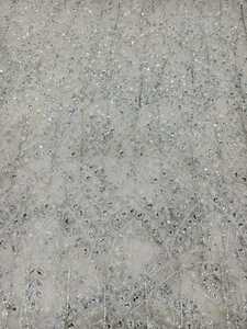 Elegant Handmade Eco-Friendly Traditional Beaded <b>Sequin</b> Embroidered Tulle Lace Fabric Floral Pattern for Dress - Product Image 5