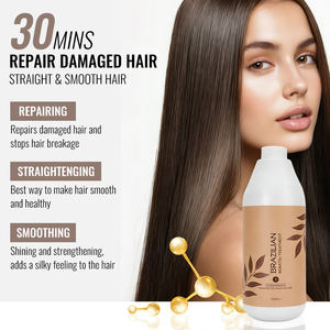 Traitement lissant à la kératine brésilienne fourni par le fabricant, shampooing et revitalisant à la kératine, lissage <span class=keywords><strong>sans</strong></span> formaldéhyde - Product Image 2