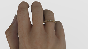 Anillo de Diamantes de Corte Baguette de Oro de 18K de Lujo, Anillo de Eternidad Completo, Anillos de Boda de Corte Vertical, Anillo Apilable, Joyería Fina, Regalo para Mujer - Product Image 6