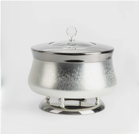 Chafing Dish Elegan Laris Manis dengan Tutup, Penghangat Makanan Logam, Server Prasmanan Gaya Arab, Peralatan Makan untuk Pernikahan
