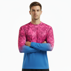 Chemise de pêche élégante et respirante, protection solaire personnalisée, manches longues, vêtements de sport pour hommes, tissu 100% polyester pour garçons - Product Image 1