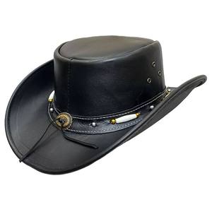KIVOTECH New Adjustable Stylish Cowhide Leather Cowboy <b>Hat</b> Handmade <b>Western</b> Style Hair-on-Hide Sports - Product Image 4
