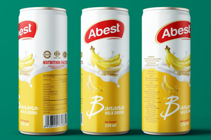 Fabricante de Vietnam, alto contenido de jugo, Abest, bebida de leche de plátano, bebida enlatada de sabor natural para caja de exportación, embalaje OEM ODM - Product Image 2