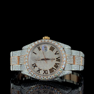 Reloj de Hombre con Diamantes VVS, Negro, 46 mm, Esfera de Cristal, Deportivo, Elegante, de Acero Inoxidable, Cuarzo, Cronógrafo, Resistente al Agua 5 BAR - Product Image 5