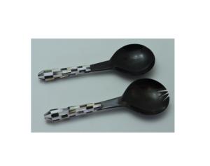 Ensemble de 2 cuillères à salade en corne, best-seller, fabriquées à la main à partir de corne de buffle naturelle, à prix raisonnable - Product Image 6