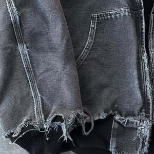 Sweat-shirt à capuche en jean pour homme, bleu délavé, avec logo personnalisé brodé, poche kangourou, grande taille, coupe oversize, hiver - Product Image 5