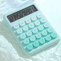 Calculatrice 12 bits colorée en gros mignon clavier mécanique silencieux apprendre bureau calculatrice de logo personnalisé