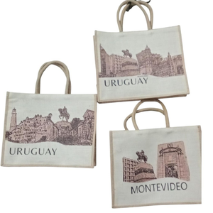 Sac cadeau en jute miniature imprimé sur mesure |   Sac fourre-tout promotionnel écologique réutilisable pour souvenirs, sac de shopping personnalisé avec logo, sac cadeau - Product Image 1