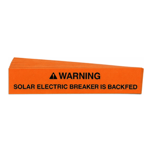 Étiquettes d'avertissement pré-imprimées Brady pour disjoncteurs solaires, durables, imperméables, auto-adhésives et découpées - Product Image 3