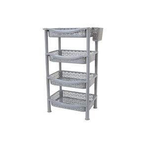 Support de rangement en plastique rectangulaire moyen à 4 niveaux Récipient alimentaire polyvalent pour cuisine salon bureau boutique utilisation sans danger pour les aliments - Product Image 3