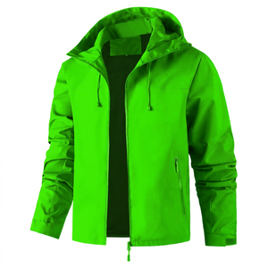 Chaqueta Cortavientos Negra para Hombre con Cierre de Cremallera, Corte Regular, Ropa Casual para Exteriores, Temporada de Otoño, 100% Algodón, Anti-UV, Ecológica - Product Image 4
