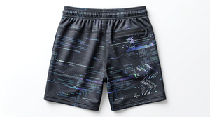 Shorts en maille unie sur mesure pour hommes, style tendance, haute qualité, respirants, imperméables, impression écologique, poches latérales - Product Image 3